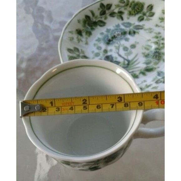 Tamayo China Porcelain Teacup and Saucer Set, Rose Vine Design - Picture 10 of 12